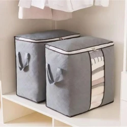 5Pcs Large Foldable Clothes Storage Zipper Bag