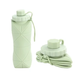 Foldable Silicone Water Bottle – Portable, Reusable and Leakproof Drinking Bottle for Gym, Travel and Outdoor Use