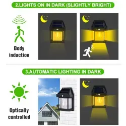 LED Solar Wall Lamp Outdoor – Waterproof Up and Down Light for Garden, Fence, Stairs and Decoration