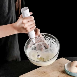 Rechargeable 2-in-1 Electric Coffee Beater and Egg Whisk – USB Milk Frother, Hand Mixer for Cake