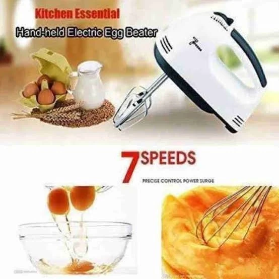 Electric Hand Mixer 7-Speed – Egg Beater and Cream Blender Machine for Baking, Whisk, Coffee and Kitchen Use