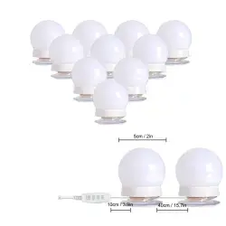 Makeup Mirror Vanity LED Bulbs – 10 Lights with 3 Modes for Dressing Table and Mirror