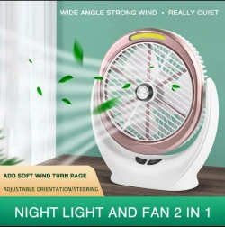 Rechargeable Mini Air Cooler Fan with COB Light – Portable Desktop Table Fan for Home, Office and Travel