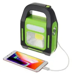 Rechargeable Solar Emergency COB Flashlight with 3 Light Modes and Built-in Battery