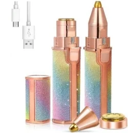 Portable 2-in-1 Flawless Eyebrow and Facial Hair Remover – Painless Electric Trimmer for Women and Men