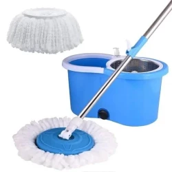 Spin Mop Set with Basket – 360° Easy Magic Mop with Microfiber Head and Handle for Floor Cleaning