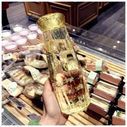 Smart Diamond Glass Water Bottle – 500ml Stylish Travel Bottle for Office, Gym and Outdoor Use