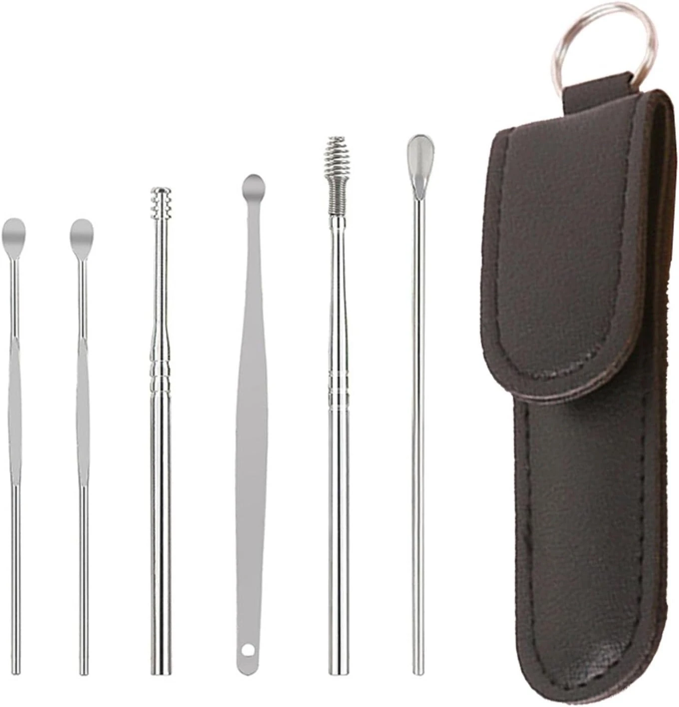 Ear Wax Removal Kit – 6 Pcs Multicolor Ear Cleaning Tool Set for Adults and Kids with Spring Ear Pick