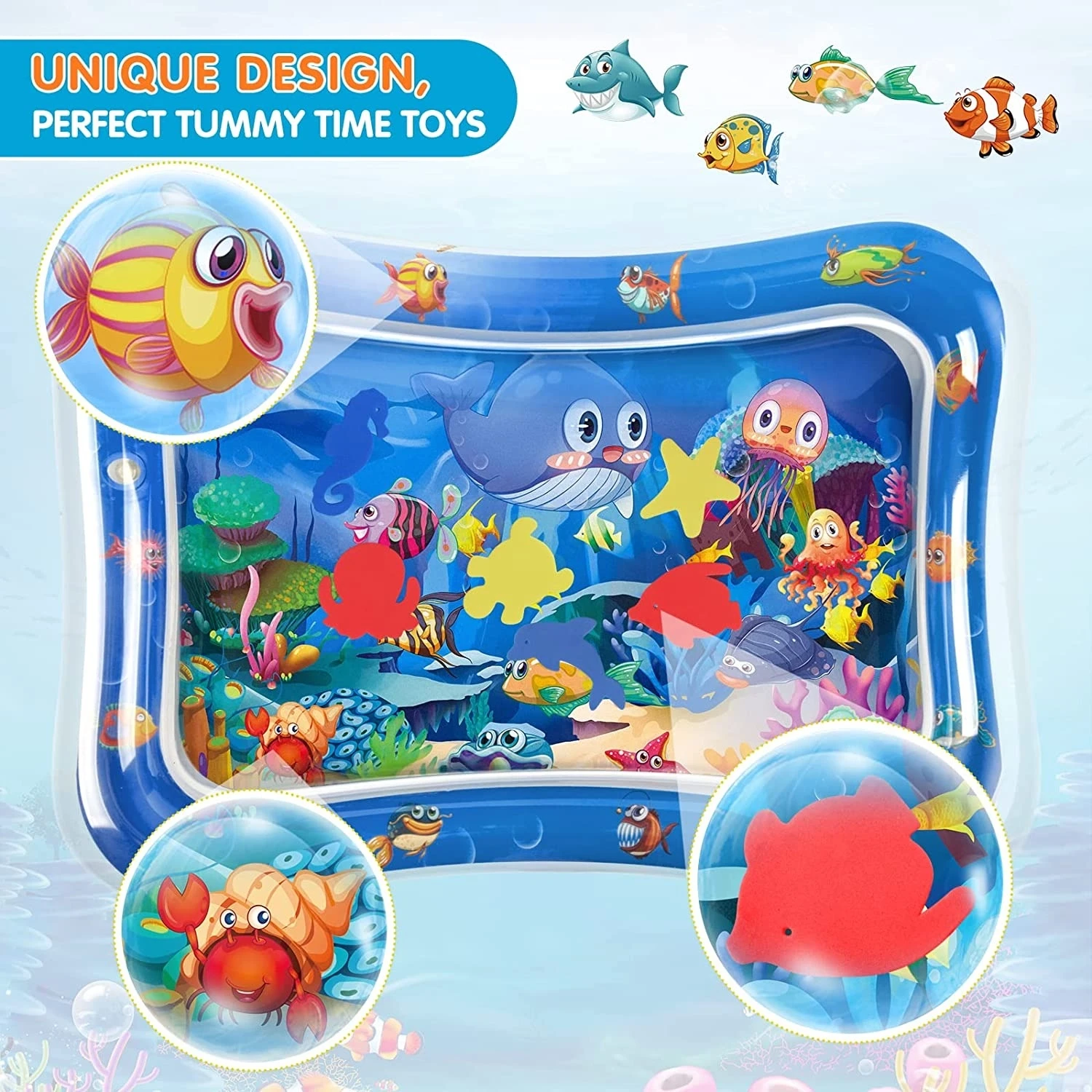 Inflatable Tummy Time Water Play Mat – Baby Sensory Mat for 3 to 24 Months