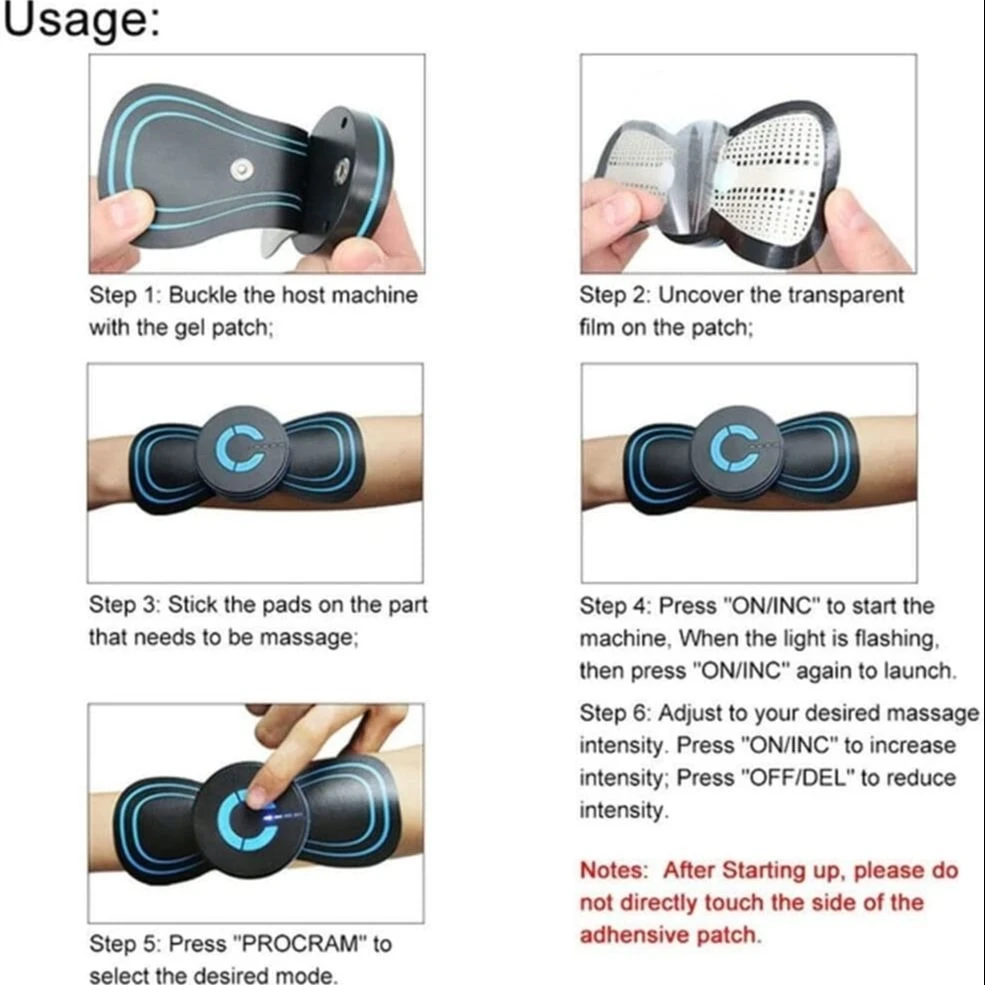 Mini EMS Body Massager – Butterfly Pulse Neck and Muscle Pain Relief Device for Men and Women