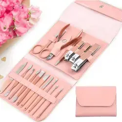 16 Pcs Manicure Pedicure Set – Stainless Steel Grooming Kit