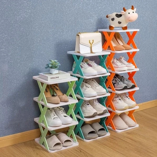 Space-Saving Vertical Shoe Rack – 4 and 5 Layer Free Standing Shoe Organizer Tower for Entryway