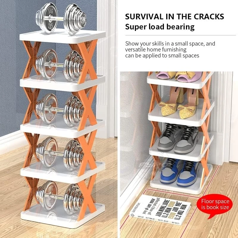 Space-Saving Vertical Shoe Rack – 4 and 5 Layer Free Standing Shoe Organizer Tower for Entryway