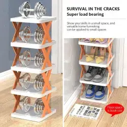 Space-Saving Vertical Shoe Rack – 4 and 5 Layer Free Standing Shoe Organizer Tower for Entryway