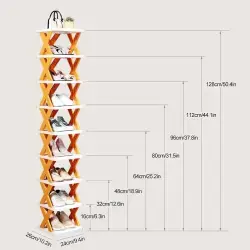 Space-Saving Vertical Shoe Rack – 4 and 5 Layer Free Standing Shoe Organizer Tower for Entryway