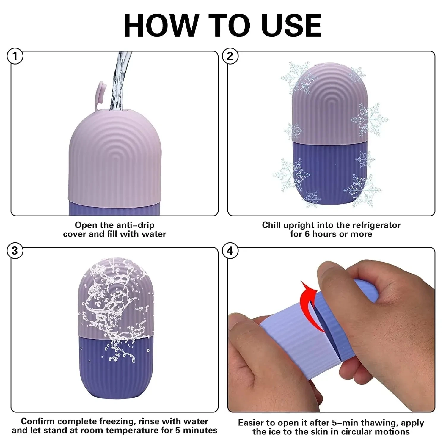 Beauty Ice Roller for Face and Eyes – Reusable Facial Massager for Skin Glow