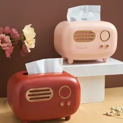 Retro Radio Tissue Box – Vintage Style Desktop Tissue Holder